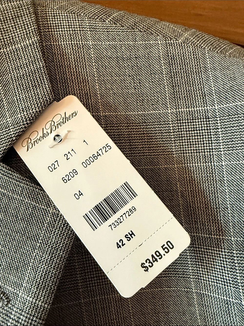 Brooks Brothers Men's Gray Windowpane Blazer - Classic Tailored Jacket
